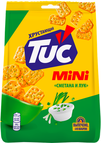 Крекер TUC Снек Мини со вкусом сметаны и лука, 110г, картинка