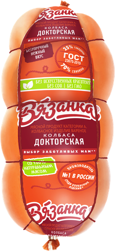 Колбаса вареная ВЯЗАНКА Докторская ГОСТ, 370г, изображение