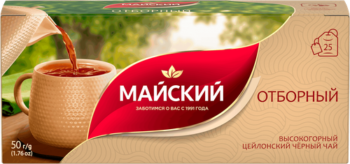 Чай черный МАЙСКИЙ Отборный байховый, 25пак, картинка