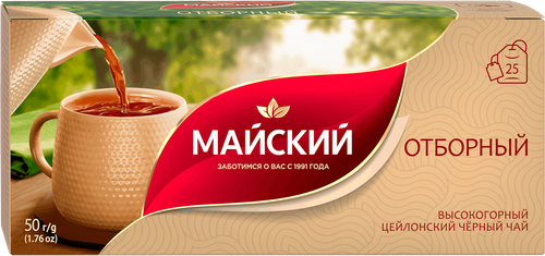 Чай черный МАЙСКИЙ Отборный байховый, 25пак, изображение