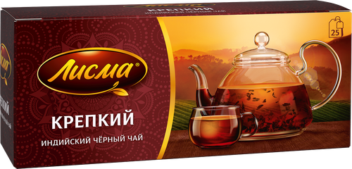 Чай черный ЛИСМА Крепкий, 25х2г, фото