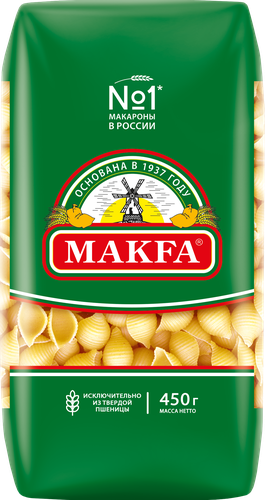 Макароны MAKFA Ракушки, 450г, изображение