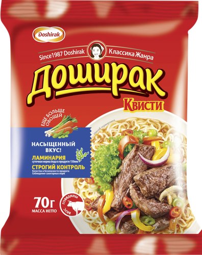 Лапша ДОШИРАК Квисти со вкусом говядины, 70г, изображение