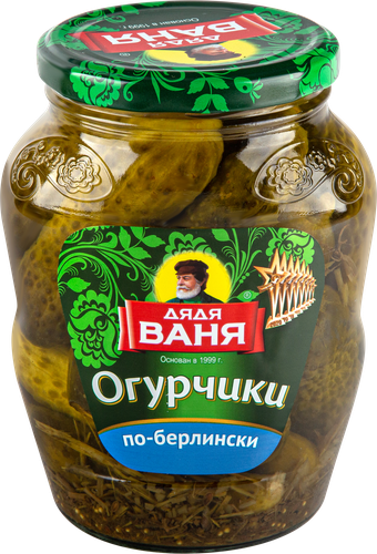 Огурчики маринованные ДЯДЯ ВАНЯ По-берлински, 680г, изображение