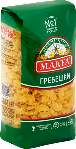 Макароны MAKFA Петушиные гребешки высший сорт, 450г, фотография