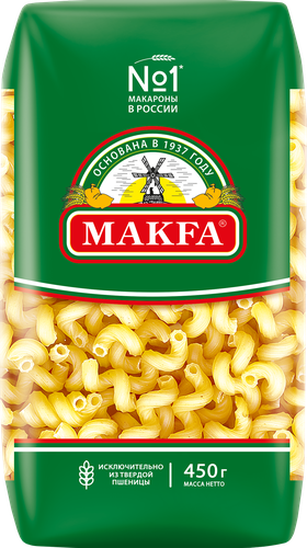 Макароны MAKFA Витки высший сорт, 450г, фото