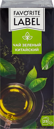 Чай зеленый ФЭЙВОРИТ ЛЭЙБЛ Китайский, 25пак, вид