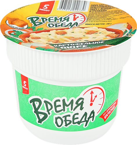 Пюре картофельное Время обеда с жареным луком и гренками, 38г, картинка