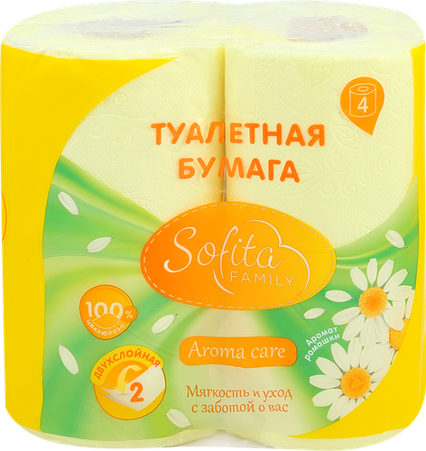 Бумага туалетная SOFITA 2-слоя с отдушкой, 4шт, фото