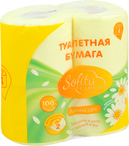 Бумага туалетная SOFITA 2-слоя с отдушкой, 4шт, фото