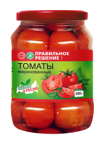 Томаты маринованные ПРАВИЛЬНОЕ РЕШЕНИЕ, 720мл, изображение