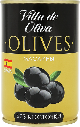 Маслины без косточки VILLA DE OLIVA, 314мл, вид