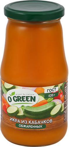 Икра из кабачков O`GREEN, 480г, вид