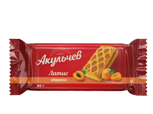 Слойка ЛАТИС с начинкой со вкусом абрикоса, 80г, фото