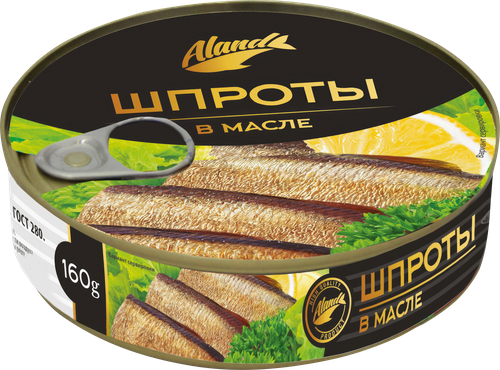 Шпроты в масле АЛАНД, 160г, вид