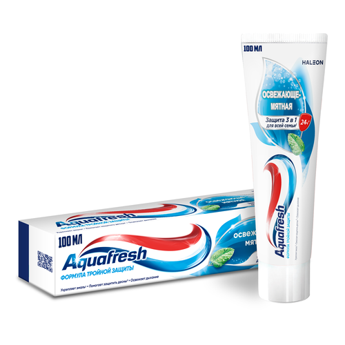 Зубная паста AQUAFRESH Total Care Освежающе-мятная, 100мл, крупный план