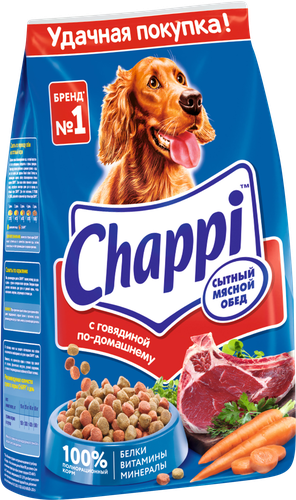 Корм сухой для взрослых собак CHAPPI Сытный мясной обед Мясное изобилие, для всех пород, полнорационный, 2,5кг, картинка