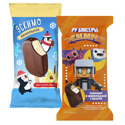 Мороженое Пломбир ванильный в шоколадной глазури 12% ГОСТ, без змж, эскимо, 70г, детальное фото
