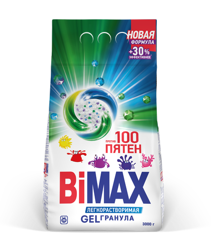 Стиральный порошок BIMAX 100 пятен Automat универсальный, 3кг, изображение