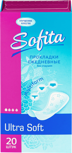 Прокладки ежедневные женские SOFITA Ultra Soft, 20шт, вид