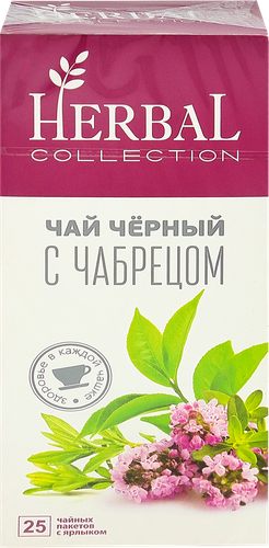Чай черный ХЭРБАЛ КОЛЛЕКШН с чабрецом, 25пак, картинка