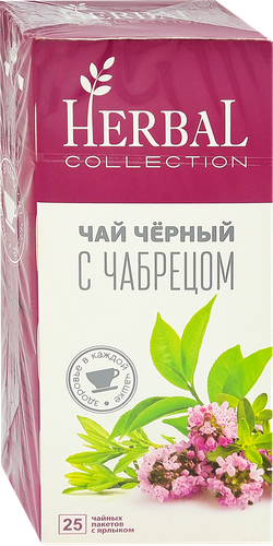 Чай черный ХЭРБАЛ КОЛЛЕКШН с чабрецом, 25пак, картинка