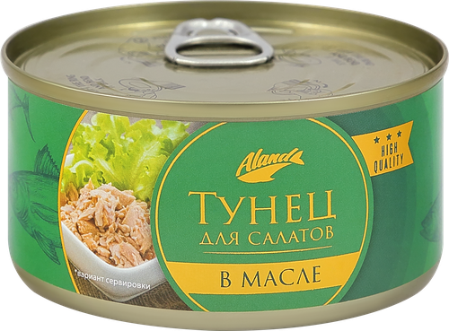 Тунец для салатов АЛАНД в масле, 185г, картинка