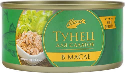 Тунец для салатов АЛАНД в масле, 185г, фотография