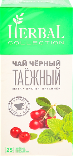 Чай черный ХЭРБАЛ КОЛЛЕКШН Таежный, 25пак, крупный план