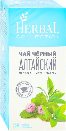 Чай черный ХЭРБАЛ КОЛЛЕКШН Алтайский, 25пак, крупный план