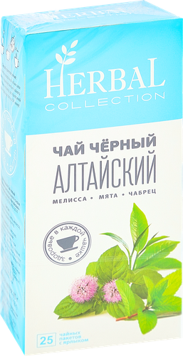 Чай черный ХЭРБАЛ КОЛЛЕКШН Алтайский, 25пак, крупный план