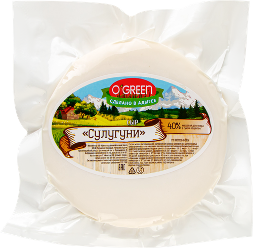 Сыр O`GREEN Сулугуни 40%, без змж, 300г, вид