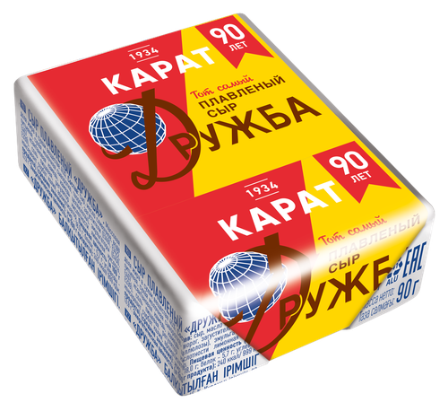 Сыр плавленый КАРАТ Дружба 45%, без змж, 90г, детальное фото