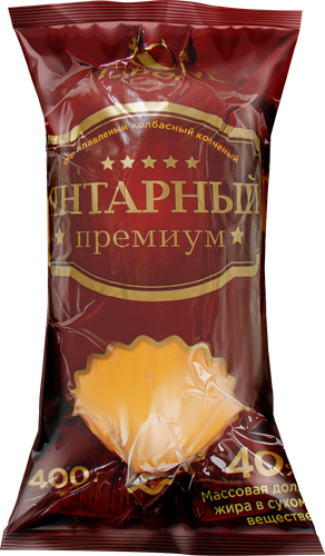 Сыр плавленый Янтарный Премиум Колбасный копченый 40%, без змж, 400г, вид