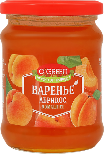 Варенье O`GREEN из абрикоса, 325г, детальное фото