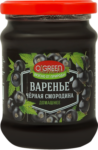Варенье O`GREEN из черной смородины, 325г, фотография