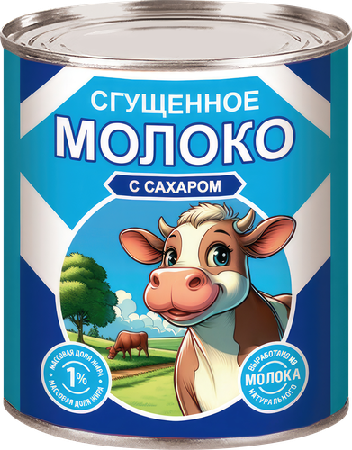 Продукт молочный сгущенный Сгущенка с сахаром 1%, без змж, 360г, детальное фото