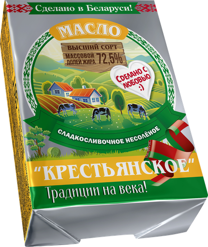 Масло сладкосливочное МОЛОЧНЫЙ МИР 72,5%, без змж, 180г, крупный план