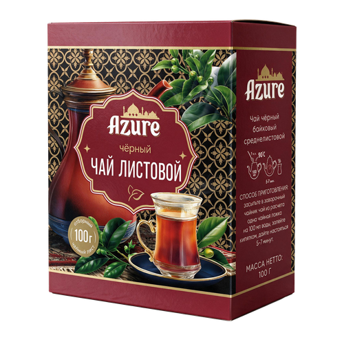Чай черный АЗУР среднелистовой, 100г, крупный план