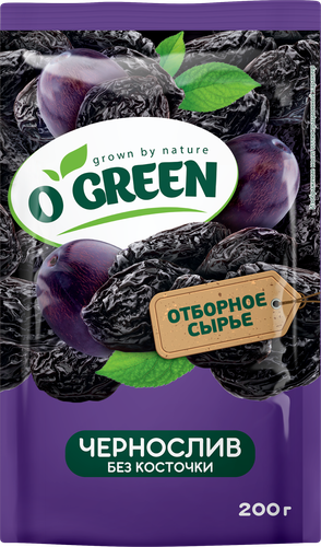 Чернослив O`GREEN без косточки, 200г, вид