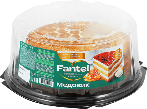 Торт бисквитный ФАНТЭЛЬ Медовик, 450г, фото