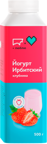 Йогурт питьевой ИРБИТСКОЕ Ирбитский Клубника 2,5%, без змж, 500г, крупный план