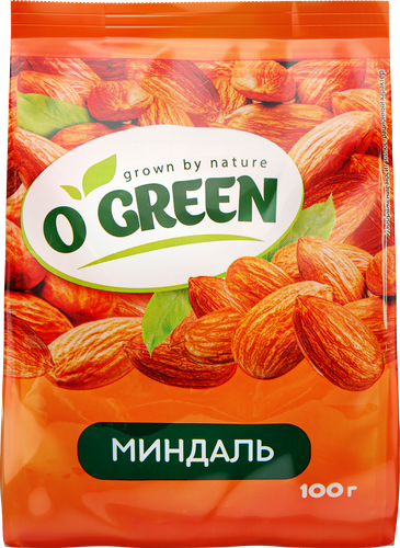Миндаль O`GREEN ядра, 100г, фотография