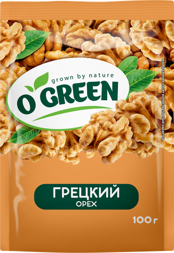 Орех грецкий O`GREEN ядра, 100г, вид