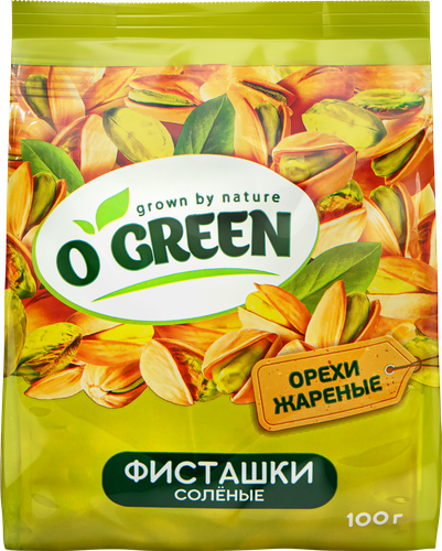 Фисташки O`GREEN жареные соленые, 100г, вид