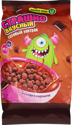 Готовый завтрак СТРАШНО ВКУСНЫЙ Шарики шоколадные, 230г, изображение
