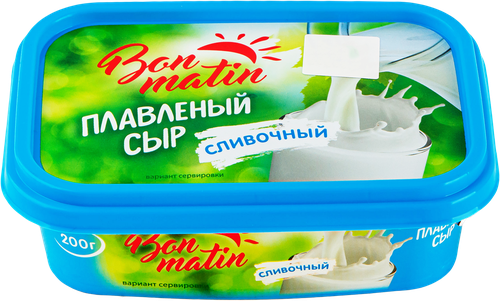 Сыр плавленый БОН МАТИН Сливочный, без змж, 200г, изображение
