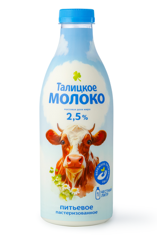 Молоко пастеризованное ТАЛИЦКОЕ Традиционное 2,5% ГОСТ, без змж, 1000мл, картинка