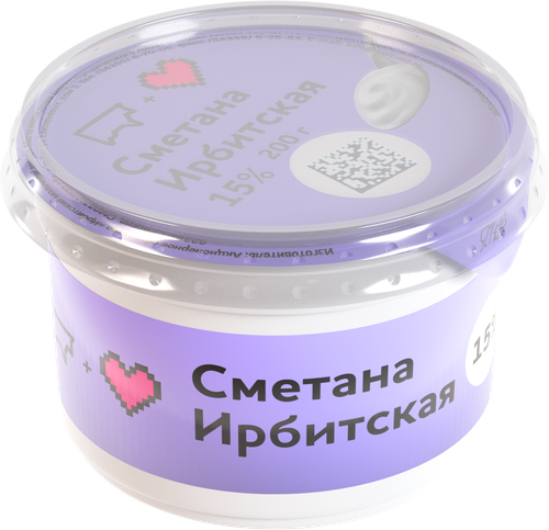 Сметана ИРБИТСКАЯ 15%, без змж, 200г, детальное фото