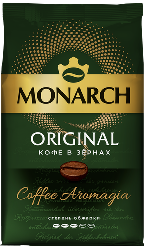 Кофе зерновой MONARCH Original натуральный жареный, 800г, крупный план